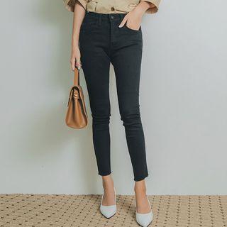 Plus Size Band-waist Skinny Pants