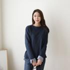 Round-neck Stripe-trim Top
