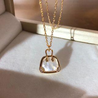 Rhinestone Bag Pendant Necklace