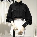 Chest Pocket Shirt Black - One Size