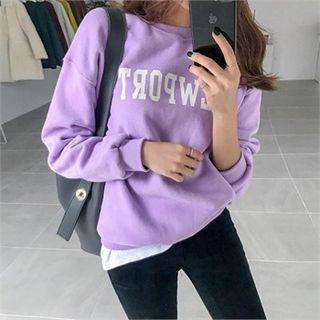 Lettered Fleece-lined Sweatshirt