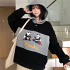 Panda-print Hooded Sweatshirt