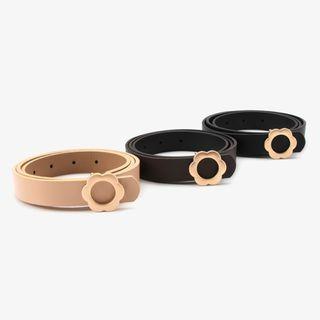 Flower Buckled Slim Belt