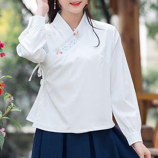 Embroidered Hanfu Top / Suspender A-line Skirt