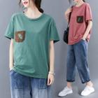 Short-sleeve Leaf Patch T-shirt