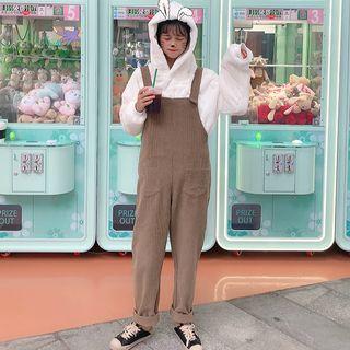 Corduroy Jumper Pants/ Fleece Hoodie