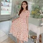 Heart Short-sleeve Midi A-line Dress