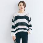 Striped Crochet-knit Top