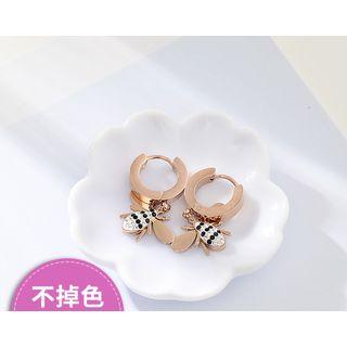 Rose Gold Bee Earrings  - Bee Earrings Rose Gold
