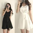 Set: V-neck Tank Top / A-line Skirt