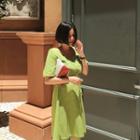 Button-detail Wrap-front Linen Dress