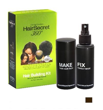 Hairsecret 360 - Hair Building Kit ??(dark Brown) Fibre (26g) + Hair Spray (100ml)