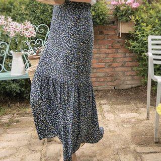 Floral Ruffled Long Skirt