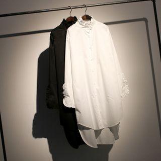 Frilled Neck Long Shirt
