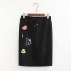 Patched Midi Skirt