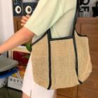 Piped Raffia Tote & Pouch