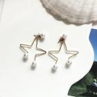 Faux Pearl Alloy Star Dangle Earring 1 Pair - Earring - One Size