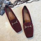 Faux-suede Chunky-heel Loafers