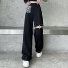 Cutout Chained Wide Leg Pants
