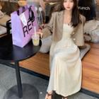 Long-sleeve Cropped Blazer / Sleeveless A-line Dress