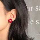 Acrylic Heart Earring Earring - Heart - Red - One Size