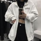 Letter Zip Jacket White - One Size