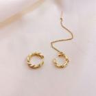 Asymmetrical Alloy Cuff Earring 1 Pair - Gold - One Size