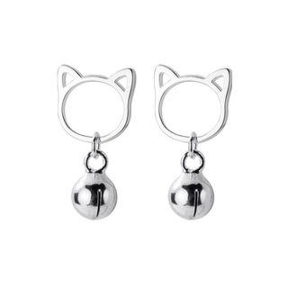 925 Bell Cat Sterling Silver Stud Earring 925 Silver - One Size