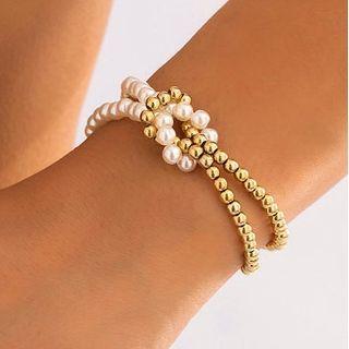 Faux Pearl Knot Bracelet