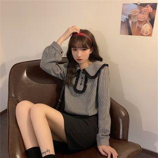 Houndstooth Blouse Houndstooth - Black & White - One Size