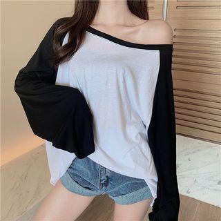 Long-sleeve Color Block Tee