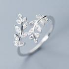 925 Sterling Silver Rhinestone Branches Open Ring S925 Silver - Ring - One Size