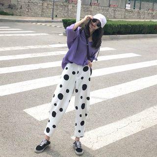Dot Loose-fit Cropped Harem Pants