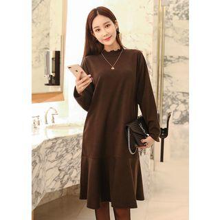 Frill-neck Midi Pullover Dress
