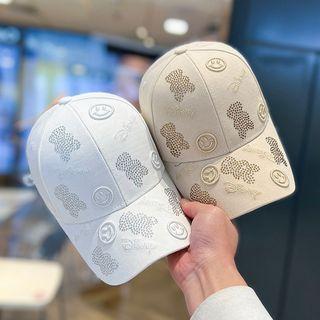 Bear Smiley Embroidered Baseball Cap