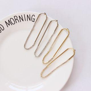 Rhinestone Alloy Loop Earring