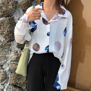 Planet Print Shirt As Shown In Figure - One Size