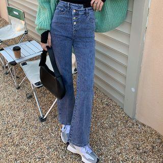 Asymmetrical Boot Cut Jeans