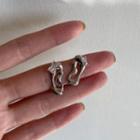 Rhinestone Irregular Alloy Earring 1 Pair - Silver Needle - Silver - One Size