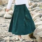 Linen-blend Maxi Skirt