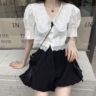 Short-sleeve Blouse / Puffy Shorts