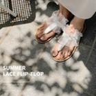 Lace-trim Flip-flops