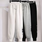 Lettering Fleece Lined Sweatpants