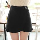 Rhinestone-belted Ruffled Skort