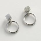 925 Sterling Silver Circle Drop Earring 1 Pair - Platinum - One Size