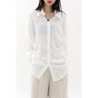 Textured Pintuck Shirt Ivory - One Size