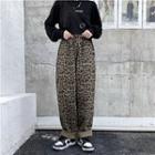 Leopard Print Tapered Jeans