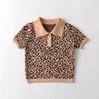 Leopard Print Polo T-shirt
