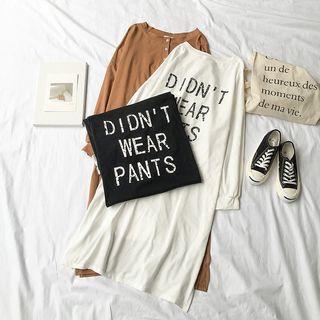 Long-sleeve Lettering A-line Dress