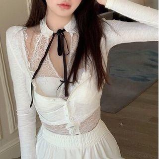 Halter Lace Top / Cardigan